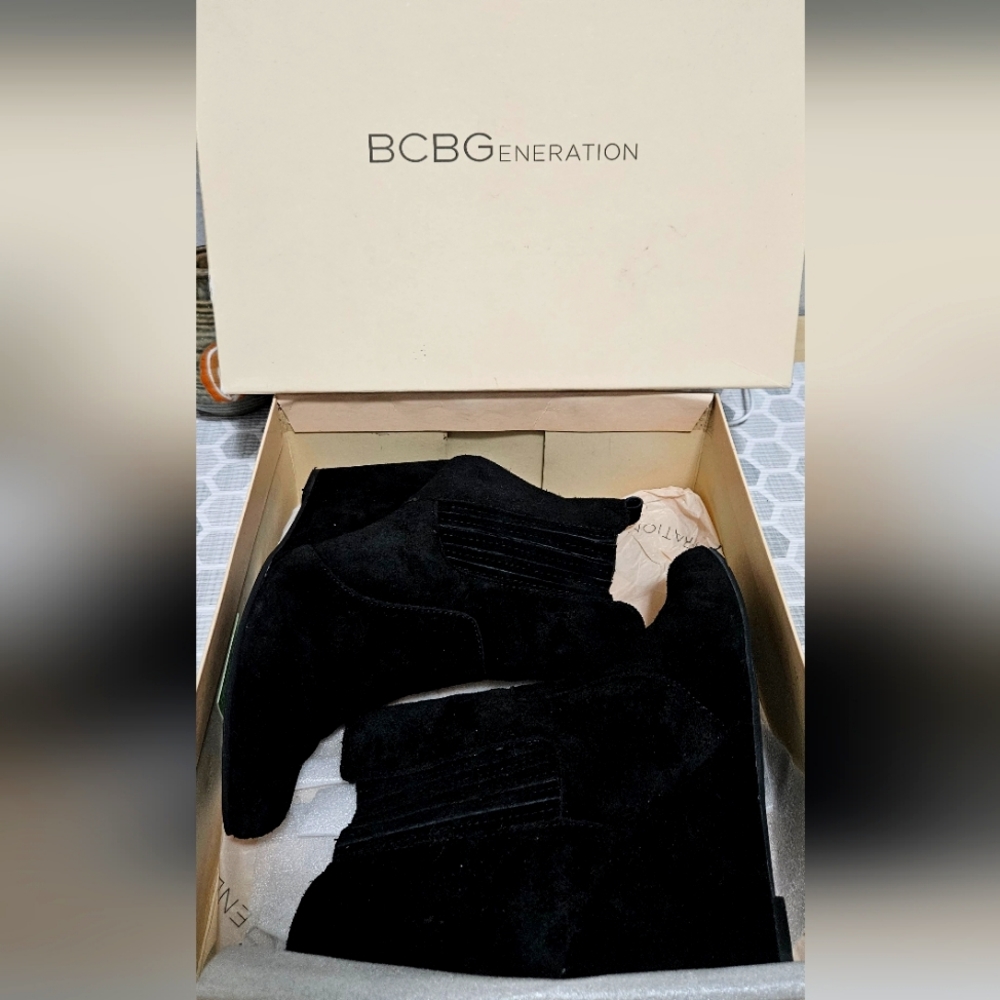 Black suede boots
